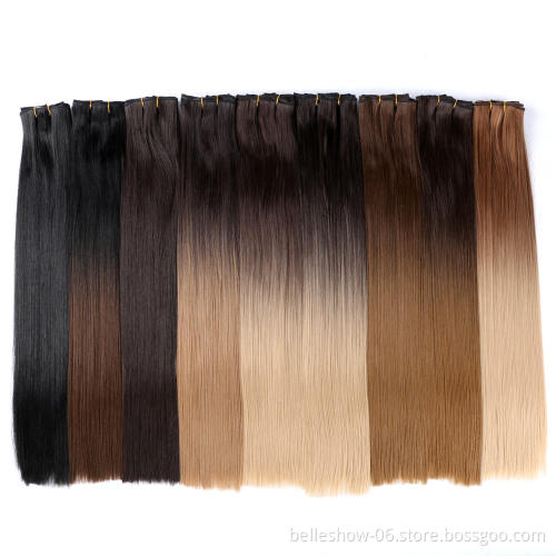 Hot sell 6pc Wholesale Price Directly Factory Price Best Quality Hair clip on hair extensions straight synthetic hair